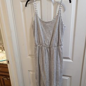 Black and white striped dress
